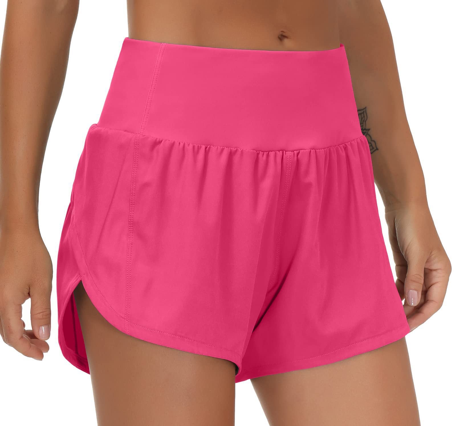 High-Waist 2-in-1 Running Shorts with Built-In Liner
