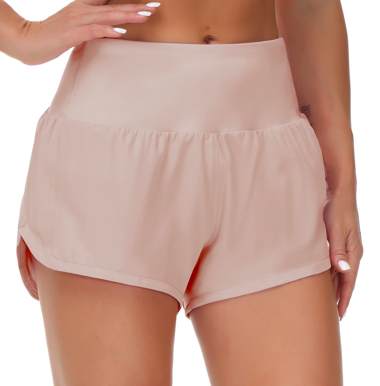 High-Waist 2-in-1 Running Shorts with Built-In Liner