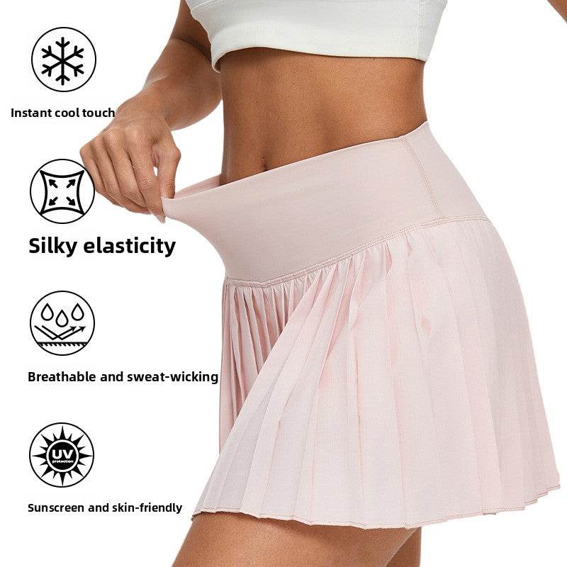 Pleated Active Skirt with Built-In Shorts & Pockets.