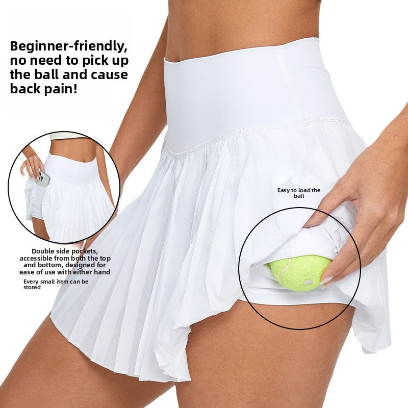 Pleated Active Skirt with Built-In Shorts & Pockets.