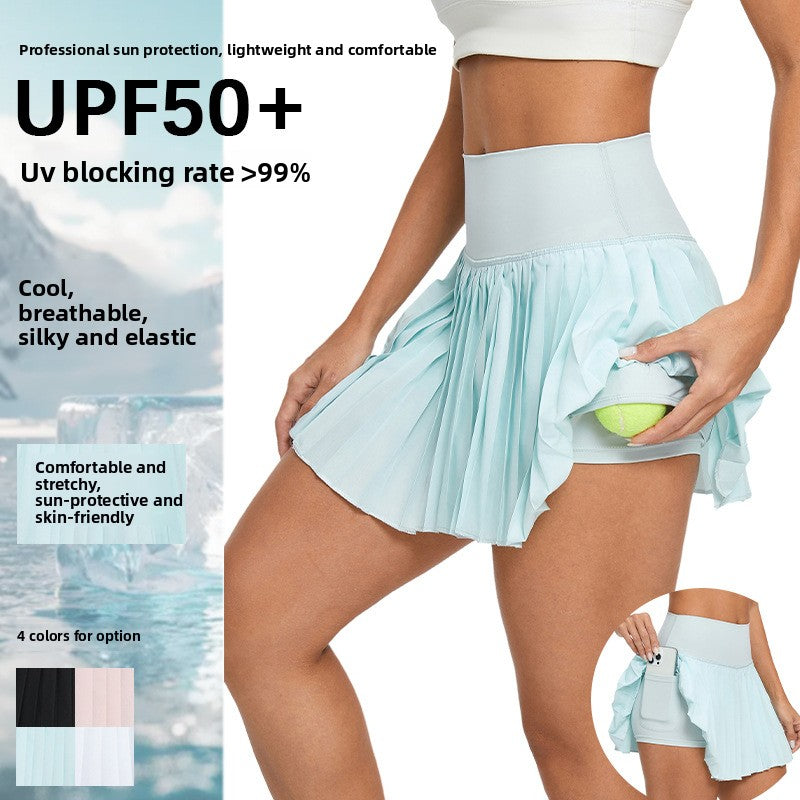 Pleated Active Skirt with Built-In Shorts & Pockets.