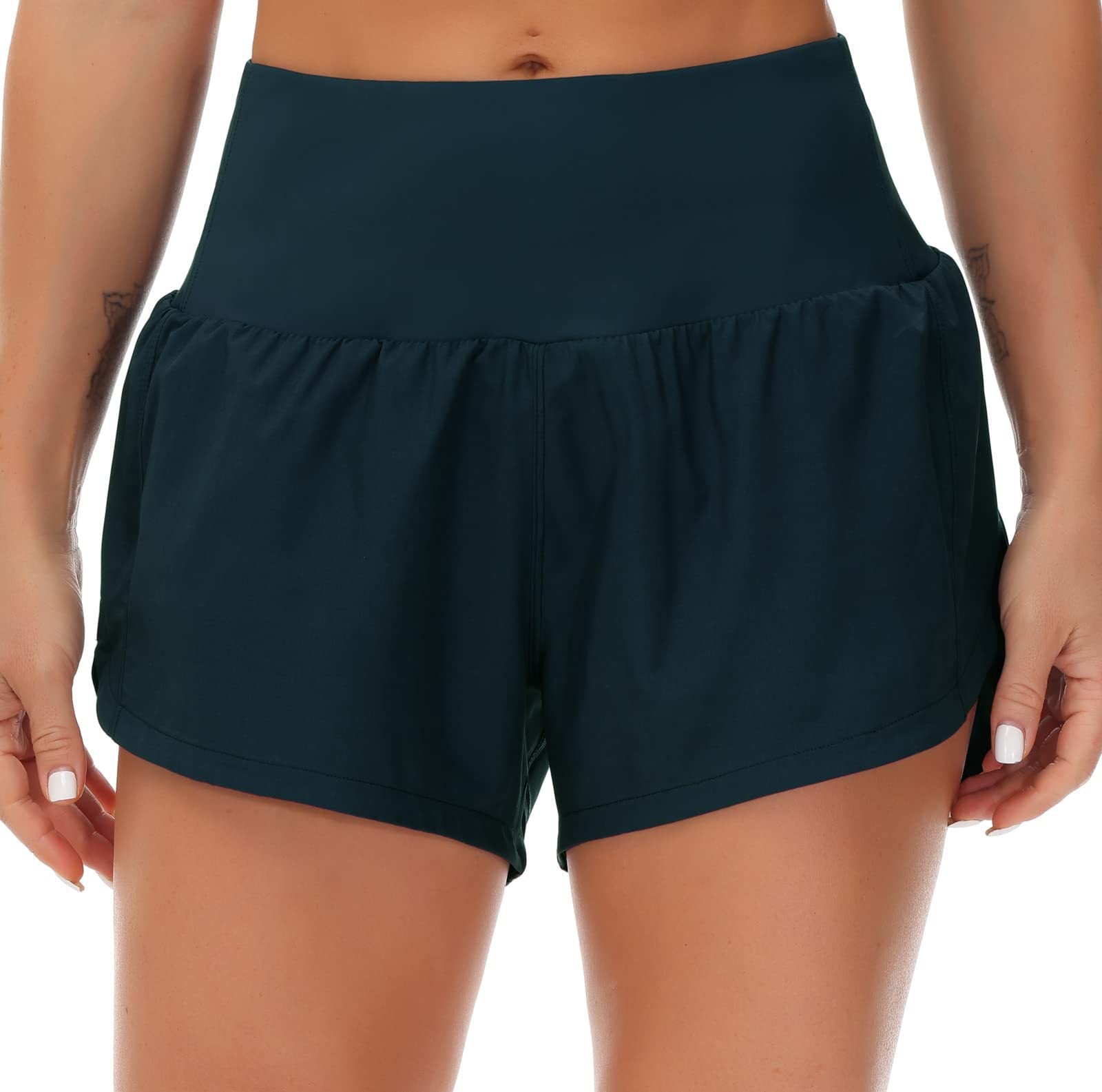 High-Waist 2-in-1 Running Shorts with Built-In Liner