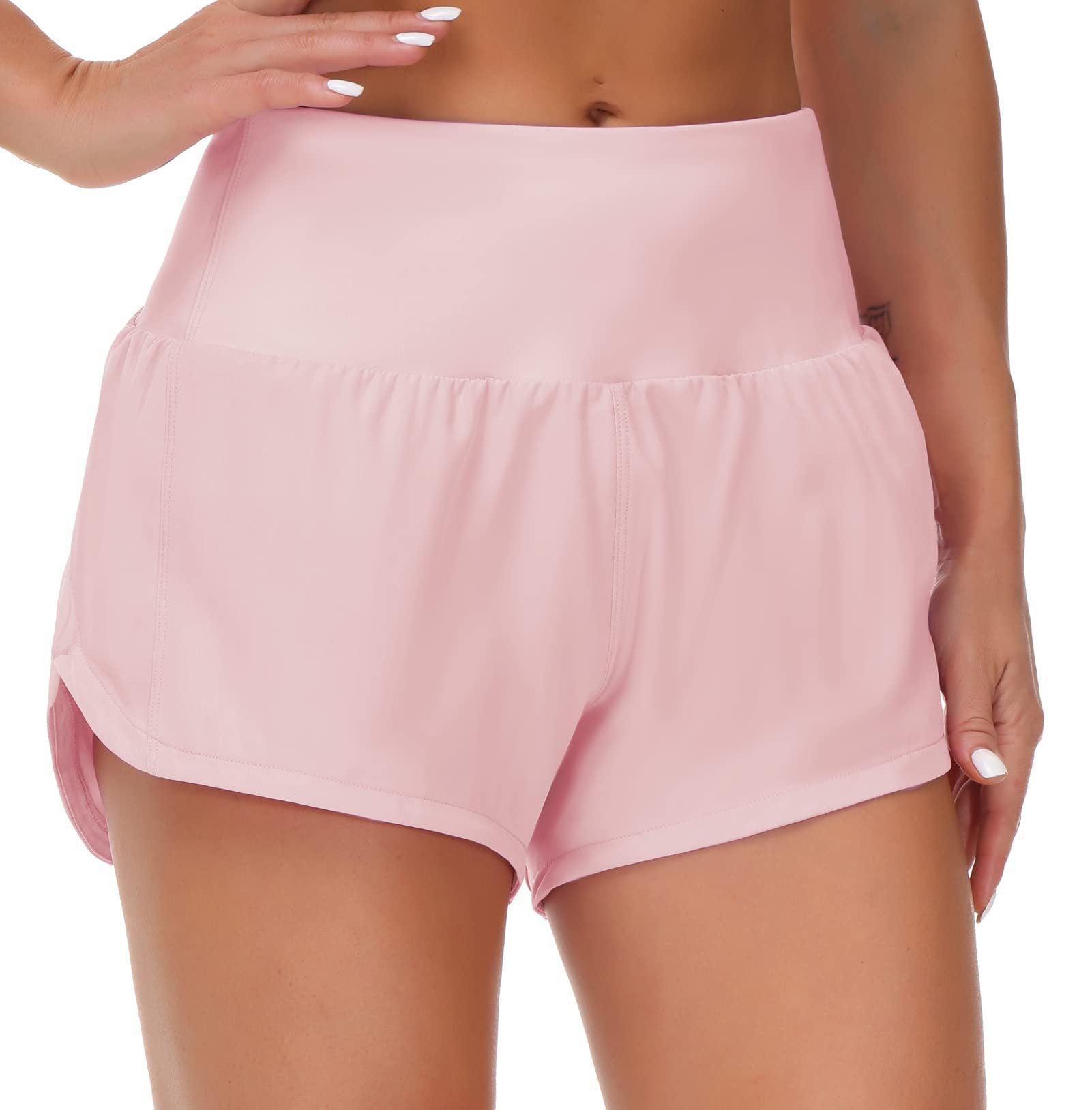 High-Waist 2-in-1 Running Shorts with Built-In Liner