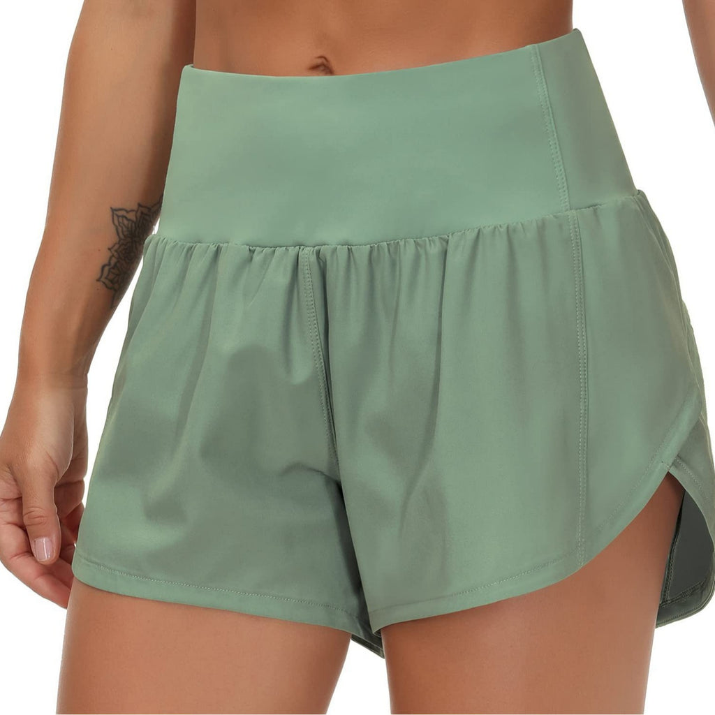 High-Waist 2-in-1 Running Shorts with Built-In Liner